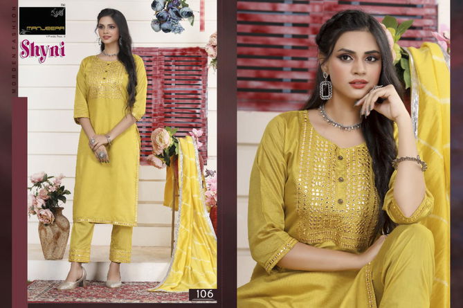 Manjeera Shyni Ethnic Wear Wholesale Readymade Salwar Suits Catalog
